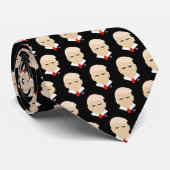 Donald Trump Face Pattern Black Stropdas (Opgerold)