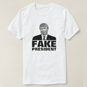Donald Trump "FAKE PRESIDENT" voor lichtkleuren T-shirt