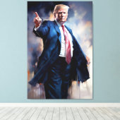 Donald Trump FFFA (beroemde figuren met fijne kuns Canvas Afdruk (Insitu (Houten vloer))