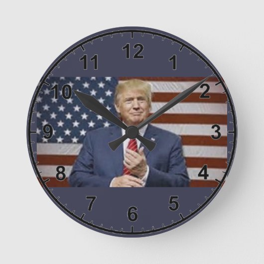 Donald Trump Flag Ronde Klok (Voorkant)