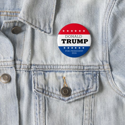 Donald Trump for President 2024 Ronde Button 5,7 Cm (In situ)