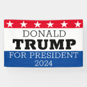 Donald Trump for President 2024 Spandoek (Horizontaal)