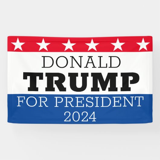 Donald Trump for President 2024 Spandoek (Horizontaal)