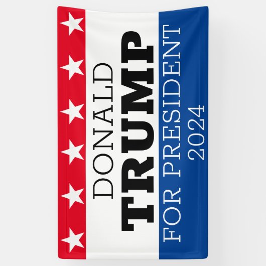 Donald Trump for President 2024 Spandoek (Verticaal)