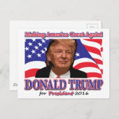 Donald Trump for President Briefkaart (Voorkant / Achterkant)