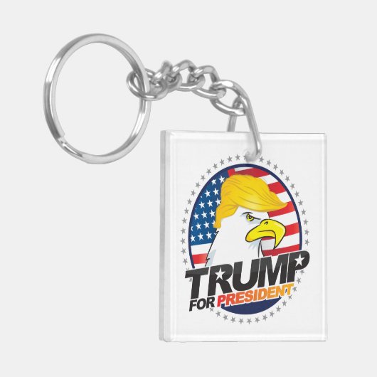 Donald Trump for President Eagle Hair Sleutelhange Sleutelhanger (Voorkant Links)