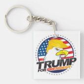 Donald Trump for President Eagle Hair Sleutelhange Sleutelhanger (Voorkant)