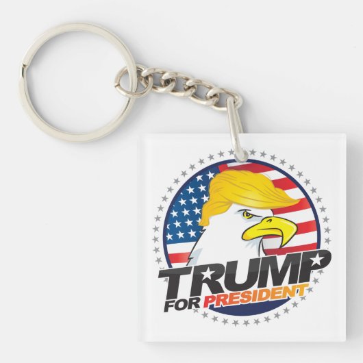 Donald Trump for President Eagle Hair Sleutelhange Sleutelhanger (Voorkant)