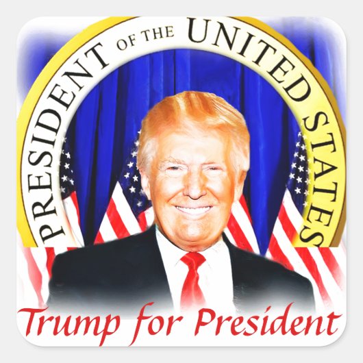 Donald TRUMP-for President of USA _ Vierkante Sticker (Voorkant)