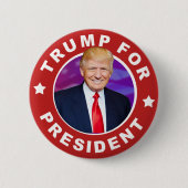 Donald Trump for President Photo Pinback Button (Voorkant)