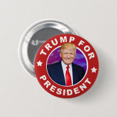 Donald Trump for President Photo Pinback Button (Voorkant /achterkant)