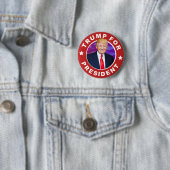 Donald Trump for President Photo Pinback Button (In situ)
