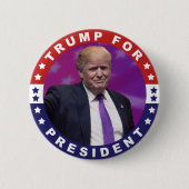 Donald Trump for President Photo Retro Button (Voorkant)