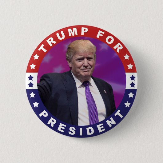 Donald Trump for President Photo Retro Button (Voorkant)