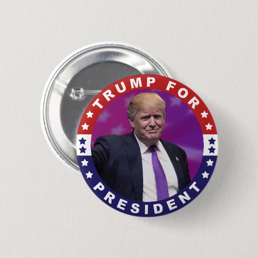 Donald Trump for President Photo Retro Button (Voorkant /achterkant)