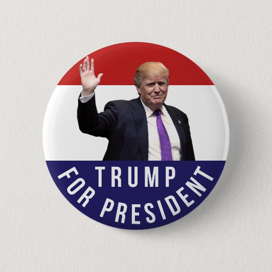 Donald Trump for President Photo Retro Button (Voorkant)