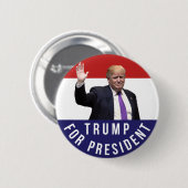 Donald Trump for President Photo Retro Button (Voorkant /achterkant)