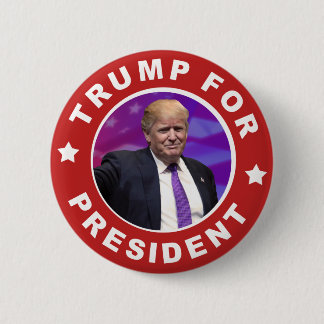 Donald Trump for President Photo Retro Red Button