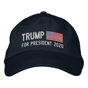 Donald Trump for President with American Flag 2020 Geborduurde Pet