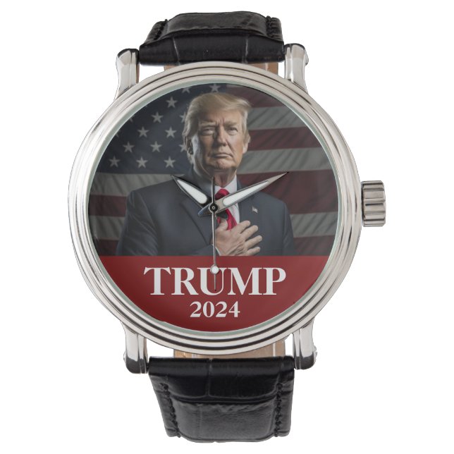 Donald Trump Foto 2024 Houd Amerika groot Horloge (Voorkant)