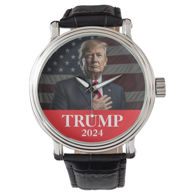 Donald Trump Foto 2024 Houd Amerika groot Horloge (Voorkant)
