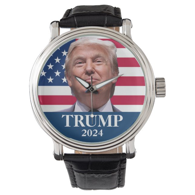 Donald Trump Foto 2024 Houd Amerika groot Horloge (Voorkant)