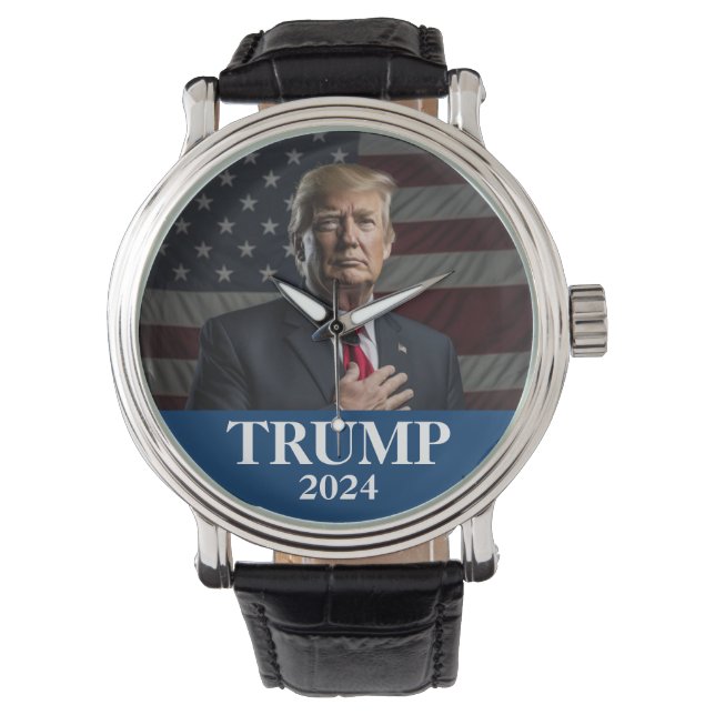 Donald Trump Foto 2024 Houd Amerika groot Horloge (Voorkant)
