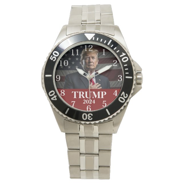 Donald Trump Foto 2024 Houd Amerika groot Horloge (Voorkant)