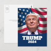 Donald Trump Foto Amerikaanse vlag - President 202 Briefkaart (Voorkant / Achterkant)