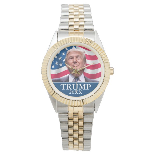 Donald Trump Foto - President 2020 Flag Horloge (Voorkant)