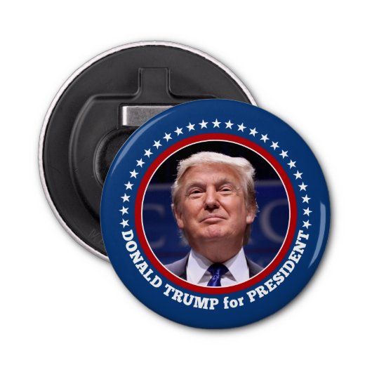 Donald Trump Foto - President 2024 Button Flesopener (Voorkant)