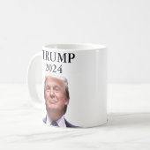 Donald Trump Foto President 2024 Decal Koffiemok (Voorkant links)