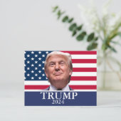Donald Trump Foto - President 2024 Feestdagenkaart (Staand voorkant)