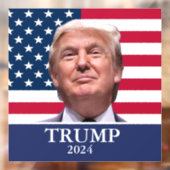 Donald Trump Foto - President 2024 Raamsticker (Vel 2)
