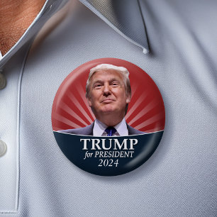 Donald Trump Foto - President 2024 Ronde Button 5,7 Cm