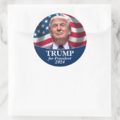 Donald Trump Foto - President 2024 Ronde Sticker (Tas)