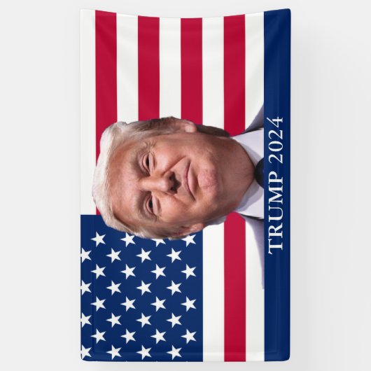 Donald Trump Foto - President 2024 Spandoek (Verticaal)