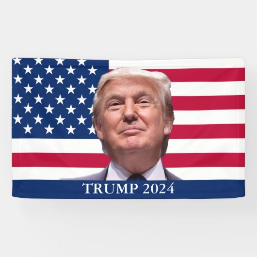 Donald Trump Foto - President 2024 Spandoek (Horizontaal)