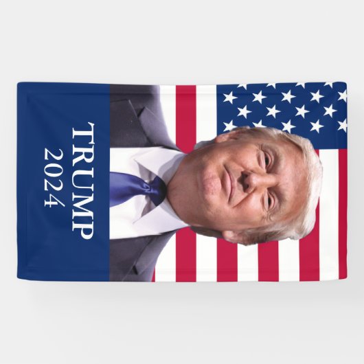 Donald Trump Foto - President 2024 Spandoek (Horizontaal)