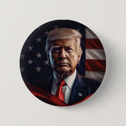 Donald Trump Foto - Presidentieel Ronde Button 5,7 Cm (Voorkant)