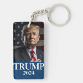 Donald Trump Foto - Trump 2024 Houd Amerika groot Sleutelhanger (achterkant)