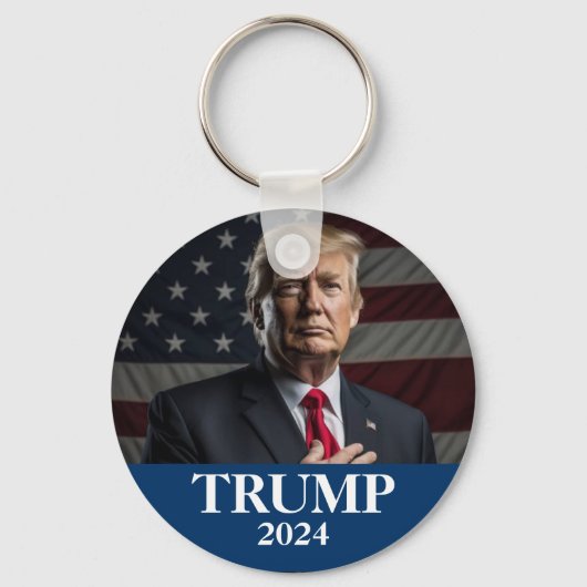 Donald Trump Foto - Trump 2024 Houd Amerika groot Sleutelhanger (Voorkant)