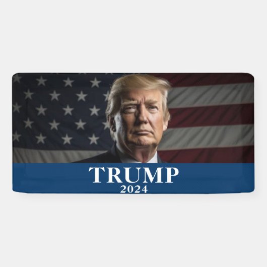 Donald Trump Foto - Trump 2024 Houd Amerika groot Spandoek (Horizontaal)