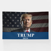 Donald Trump Foto - Trump 2024 Houd Amerika groot Spandoek (Horizontaal)
