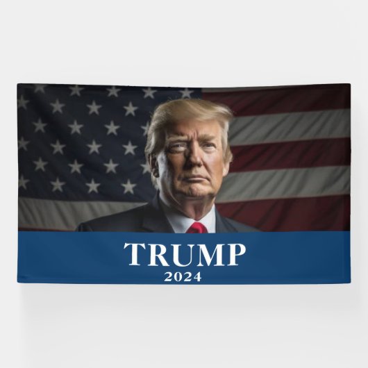 Donald Trump Foto - Trump 2024 Houd Amerika groot Spandoek (Horizontaal)