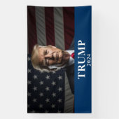 Donald Trump Foto - Trump 2024 Houd Amerika groot Spandoek (Verticaal)