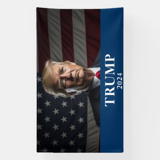 Donald Trump Foto - Trump 2024 Houd Amerika groot Spandoek (Verticaal)