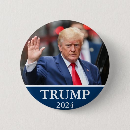 Donald Trump Foto - Trump 2024 Ronde Button 5,7 Cm (Voorkant)