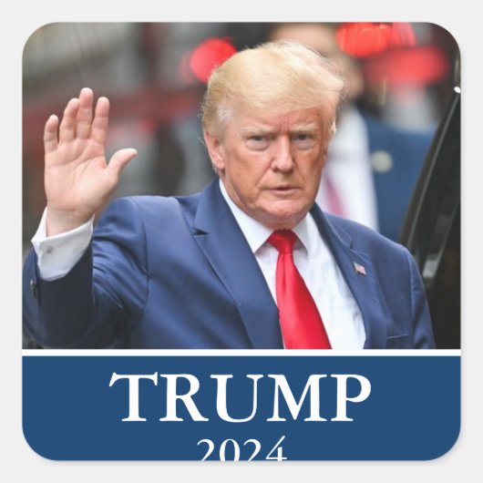 Donald Trump Foto - Trump 2024 Vierkante Sticker (Voorkant)