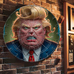 Donald Trump Fun Dartboard met een politicus Dartbord<br><div class="desc">Afbeelding van Donald Trump Dart Board. Een rond dartboard met een karikatuur van Donald Trump. Het afbeelding is een humoristische kijk op politiek, geschikt voor volwassenen en voor degenen die genieten van een goede lach. Een humoristisch dartboard met een karikatuur van een bekende politieke figuur, perfect voor het toevoegen van...</div>